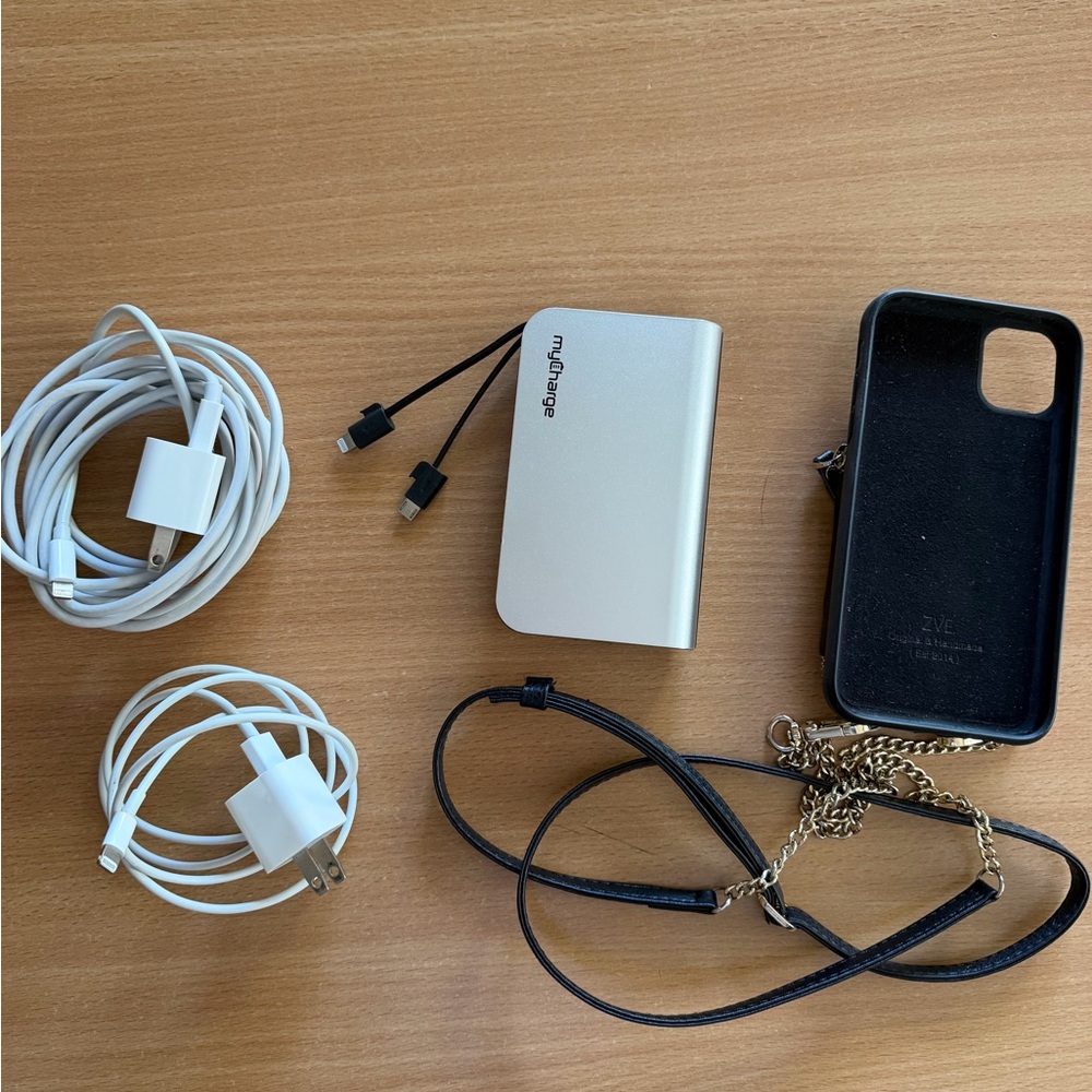 Silver Portable Charger with Accessories